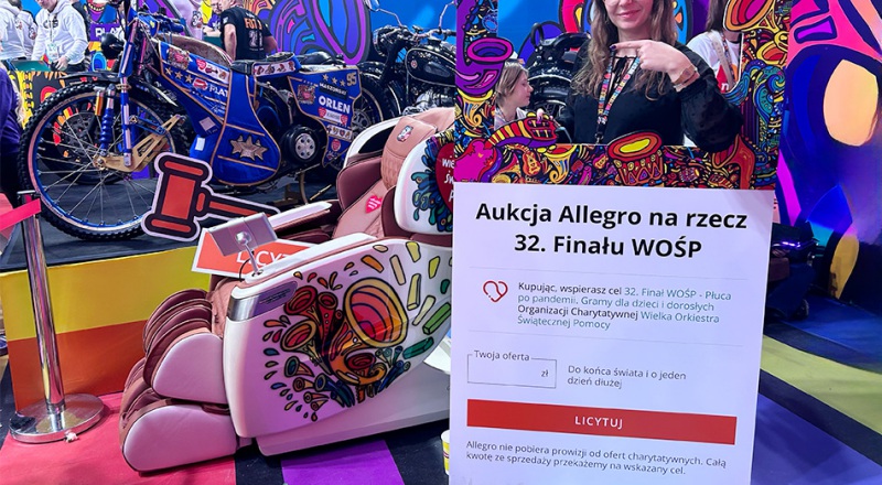 Pro-Wellness na finalne WOŚP. Licytacja fotela PW720 trwa dalej!
