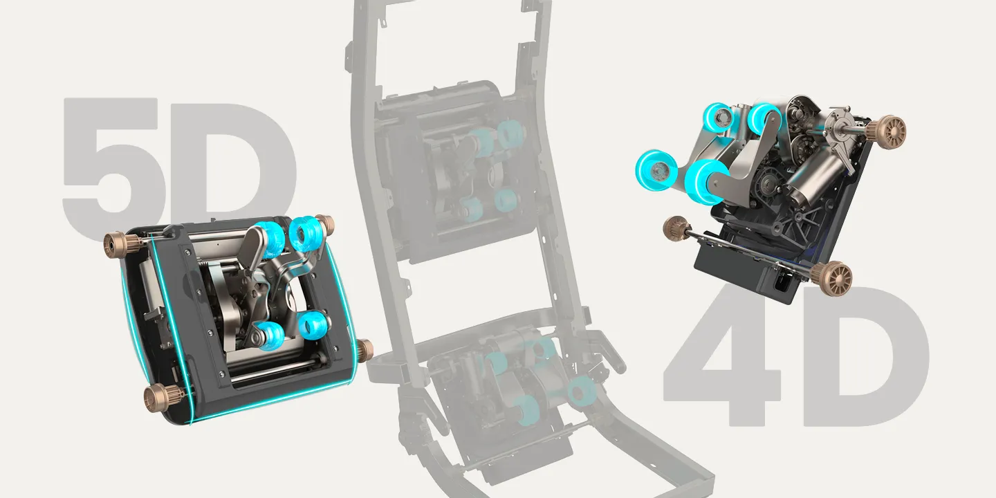 Podwójny mechanizm masażu 5D + 4D Podwójny mechanizm masażu 5D + 4D